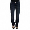 Jeans casual da donna dritti a vita bassa blu - W26