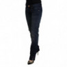 Jeans casual da donna dritti a vita bassa blu - W26