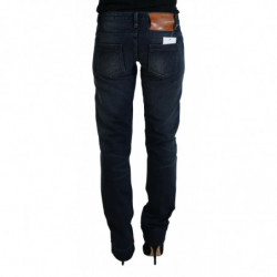 Jeans casual da donna dritti a vita bassa blu - W26