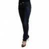 Jeans casual da donna slim fit a vita bassa in cotone blu - W26