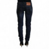 Jeans casual da donna slim fit a vita bassa in cotone blu - W26