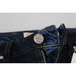 Jeans casual da donna slim fit a vita bassa in cotone blu - W26