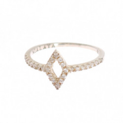Anello argento 925 trasparente CZ da donna rombo argento - EU50 - US5