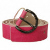 Cintura vita fibbia rotonda logo pelle rosa - 100 CM / 40 INCHES