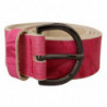 Cintura vita fibbia rotonda logo pelle rosa - 100 CM / 40 INCHES