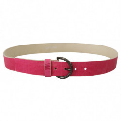 Cintura vita fibbia rotonda logo pelle rosa - 100 CM / 40 INCHES