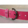 Cintura vita fibbia rotonda logo pelle rosa - 100 CM / 40 INCHES