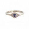Anello trasparente da donna in argento 925 blu rosso CZ - EU56 - US8