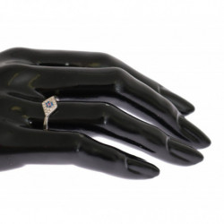 Anello trasparente da donna in argento 925 blu rosso CZ - EU56 - US8