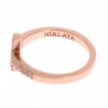 Anello da donna con croce CZ in oro rosa e argento 925 - EU49 - US5