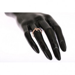 Anello da donna con croce CZ in oro rosa e argento 925 - EU52 - US6