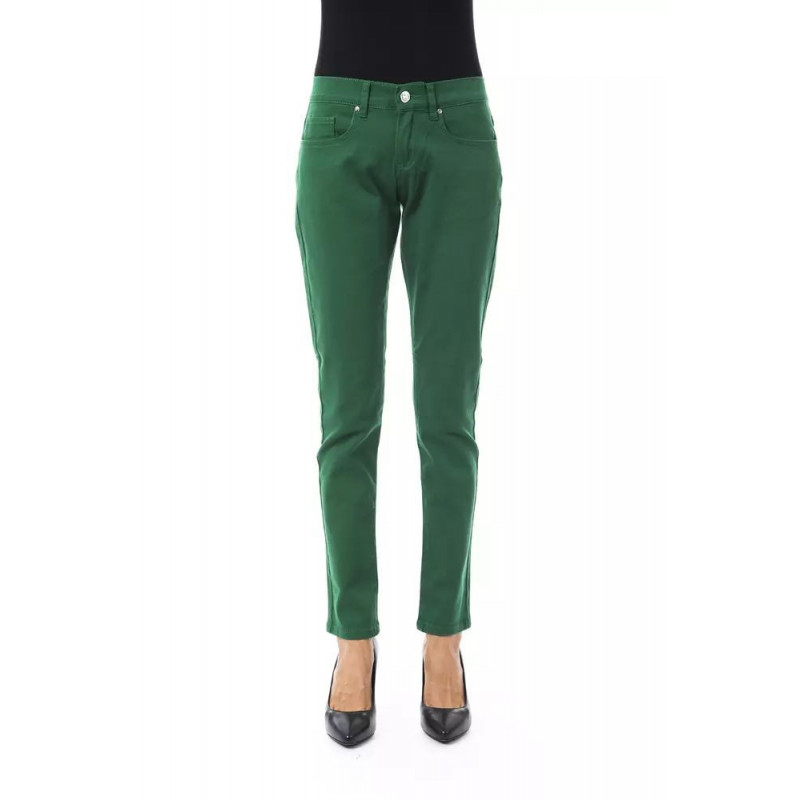 Jeans e pantaloni in cotone verde - W24