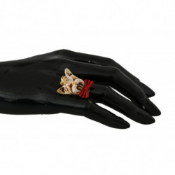 Accessorio beige marchio animali domestici Anello resina ottone dor