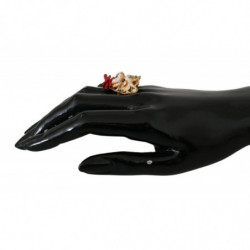 Accessorio beige marchio animali domestici Anello resina ottone dor