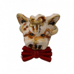 Accessorio beige marchio animali domestici Anello resina ottone dor