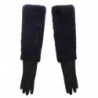 Guanti gomito pelle agnello pelliccia castoro nero - 7-S