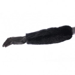 Guanti gomito pelle agnello pelliccia castoro nero - 7-S