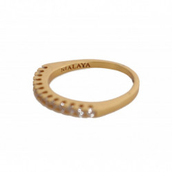Anello argento 925 oro autentico da donna CZ trasparente oro - EU49