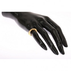 Anello argento 925 oro autentico da donna CZ trasparente oro - EU49