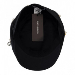 Cappello da uomo strillone decorato in cotone nero - 58 CM-M