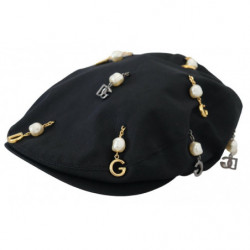 Cappello da uomo strillone decorato in cotone nero - 58 CM-M
