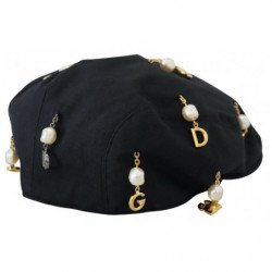 Cappello da uomo strillone decorato in cotone nero - 58 CM-M