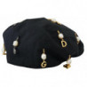 Cappello da uomo strillone decorato in cotone nero - 58 CM-M