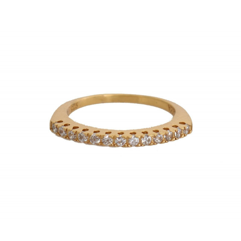 Anello argento 925 oro autentico da donna CZ trasparente oro - EU52