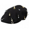 Cappello da uomo strillone decorato in cotone nero - 58 CM-M