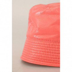 Cappello da pescatore da donna ecopelle trapuntata color pesca - 57
