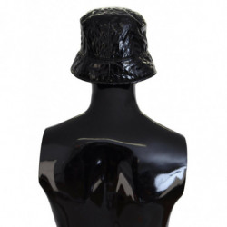 Cappello da pescatore da donna in ecopelle trapuntata nera - 57 CM-S
