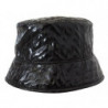 Cappello da pescatore da donna in ecopelle trapuntata nera - 57 CM-S