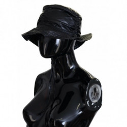 Cappello da pescatore da donna in ecopelle trapuntata nera - 57CM-M