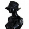 Cappello da pescatore da donna in ecopelle trapuntata nera - 57CM-M