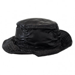 Cappello da pescatore da donna in ecopelle trapuntata nera - 57CM-M