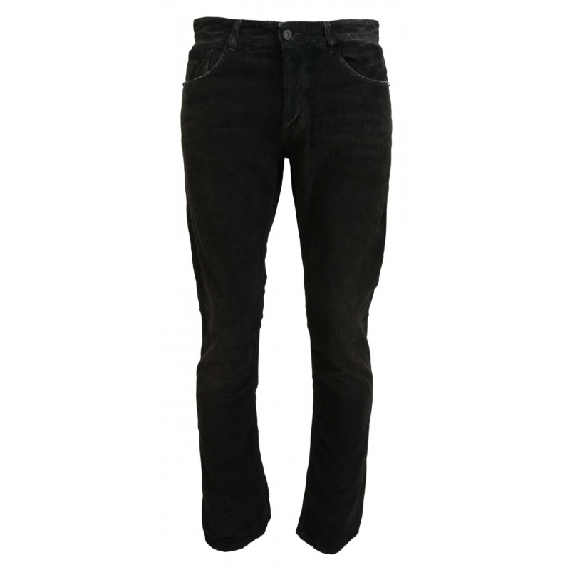 Jeans casual da uomo in velluto a coste di cotone grigio - IT48 - M