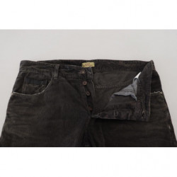 Jeans casual da uomo in velluto a coste di cotone grigio - IT48 - M