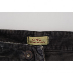 Jeans casual da uomo in velluto a coste di cotone grigio - IT48 - M
