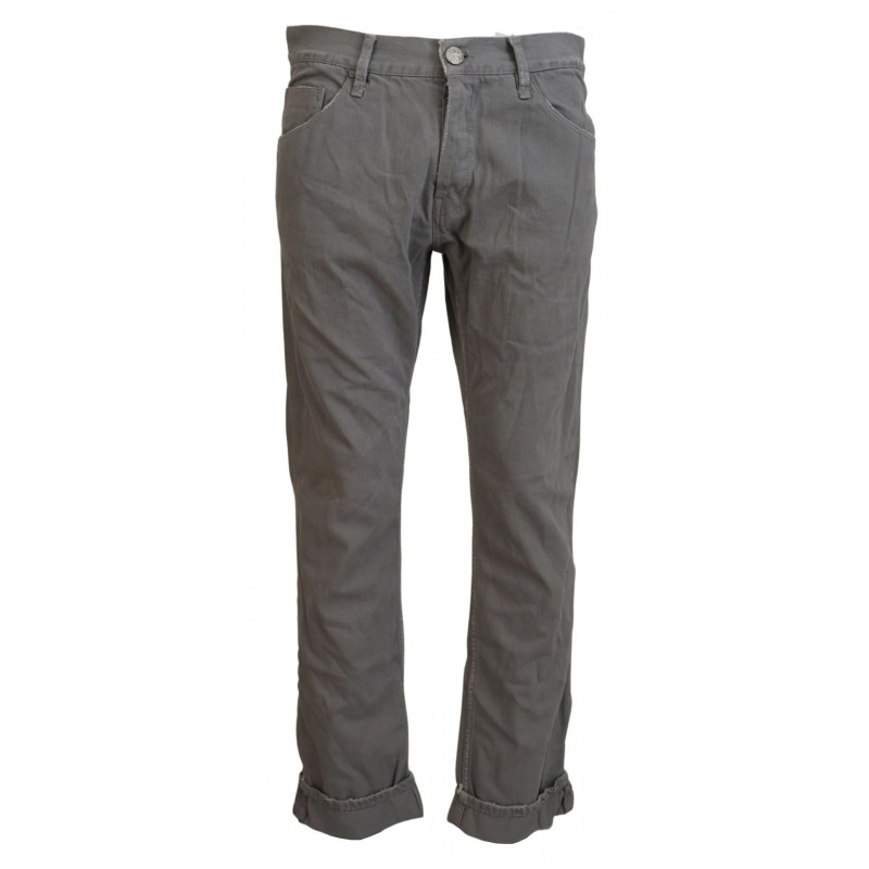 Jeans casual denim casual orlo piegato vestibilità dritta cotone gr