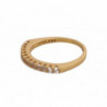 Anello argento 925 oro autentico da donna CZ trasparente oro - EU56