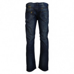 Jeans casual denim da uomo dal taglio dritto cotone lavato blu - IT