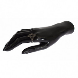 Anello da donna in argento 925 rodiato nero CZ - EU54 - US7