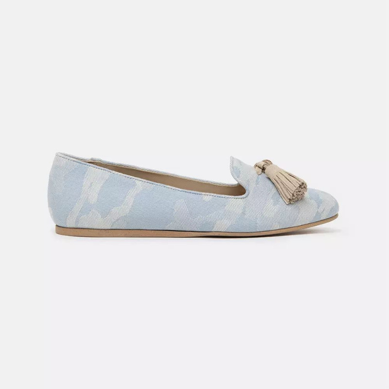 Ballerina in cotone azzurro - EU35/US5