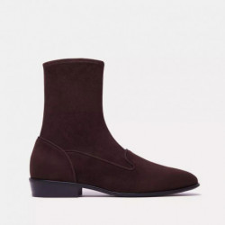 Stivale in pelle marrone -...