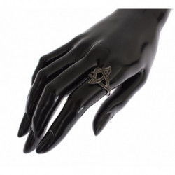 Anello da donna in argento 925 rodiato nero CZ - EU52 - US6