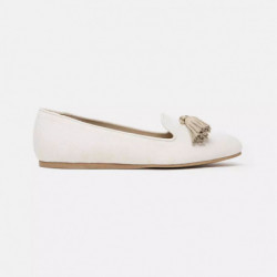 Scarpa bassa in seta beige...