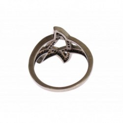 Anello da donna in argento 925 rodiato nero CZ - EU52 - US6