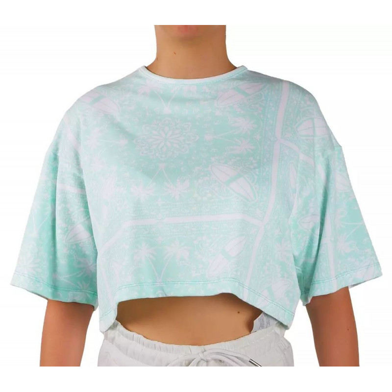 Top e maglietta in cotone verde - S