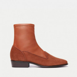 Stivale in pelle marrone -...