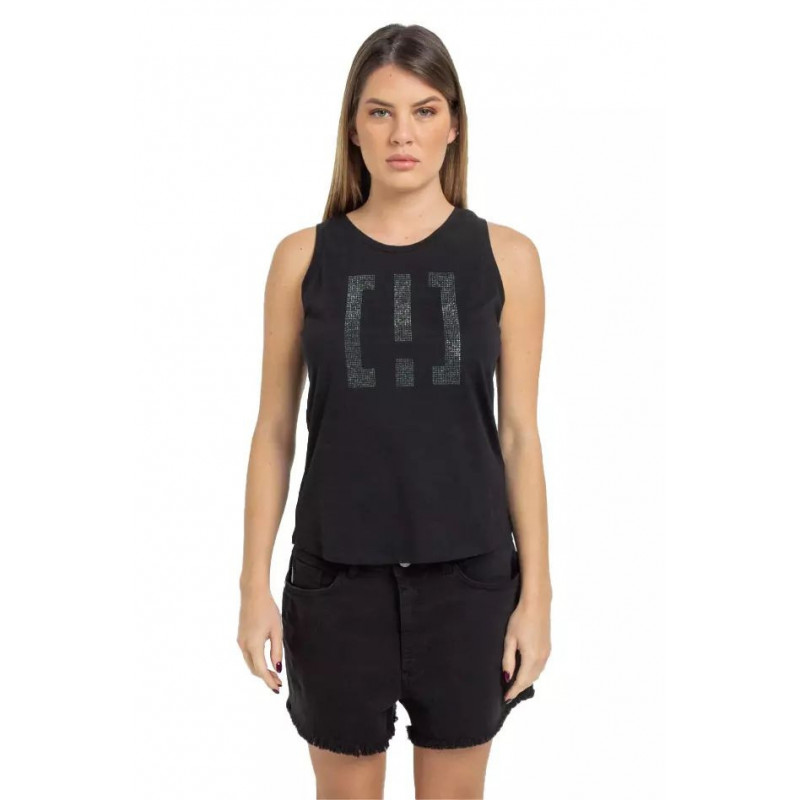 Top e maglietta in cotone nero - XL